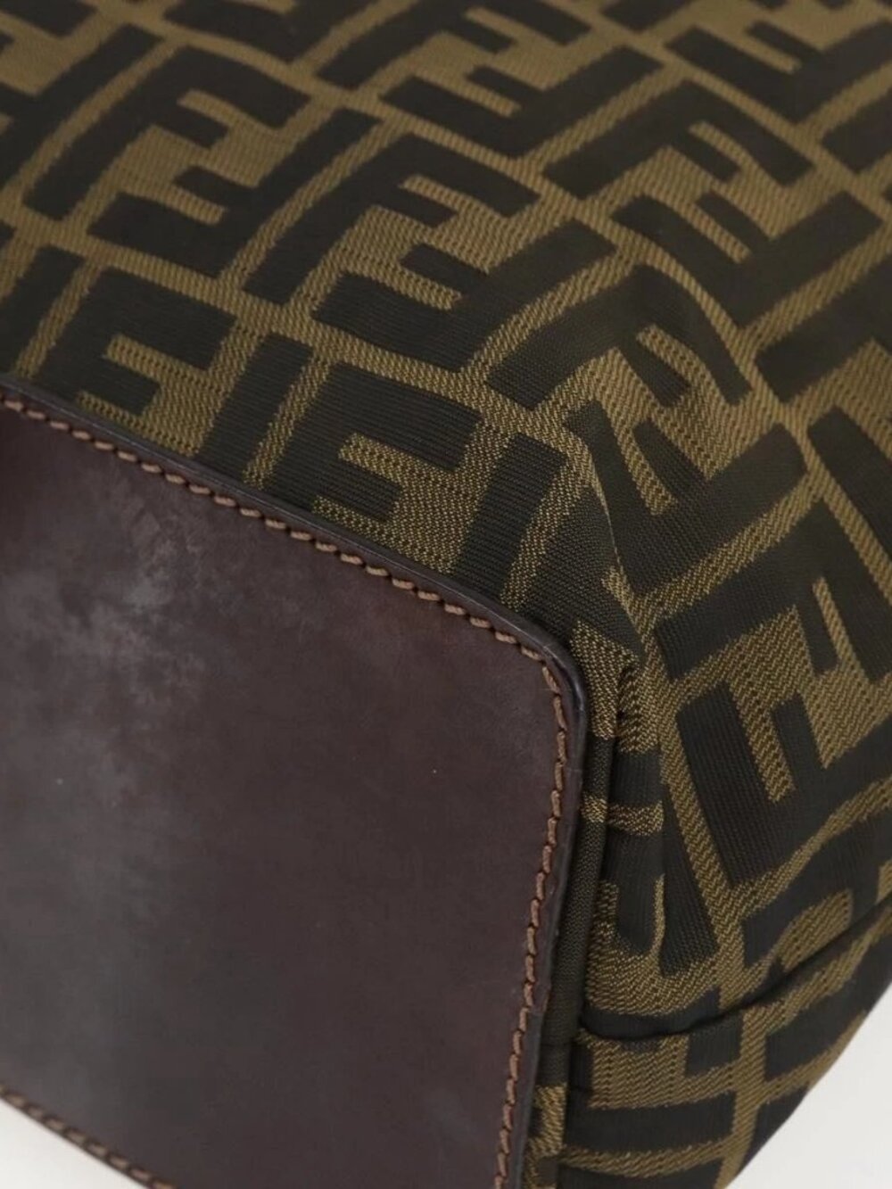 FENDI Zucca Canvas Tote Bag Brown Black Auth 173613 - Picture 4 of 10